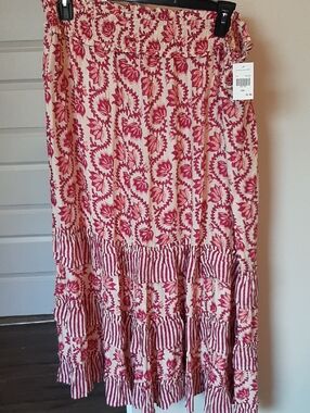 Kate & Sam XXL  Women's Pink Floral Tiered Maxi Skirt NWT, Boho, Flowy!